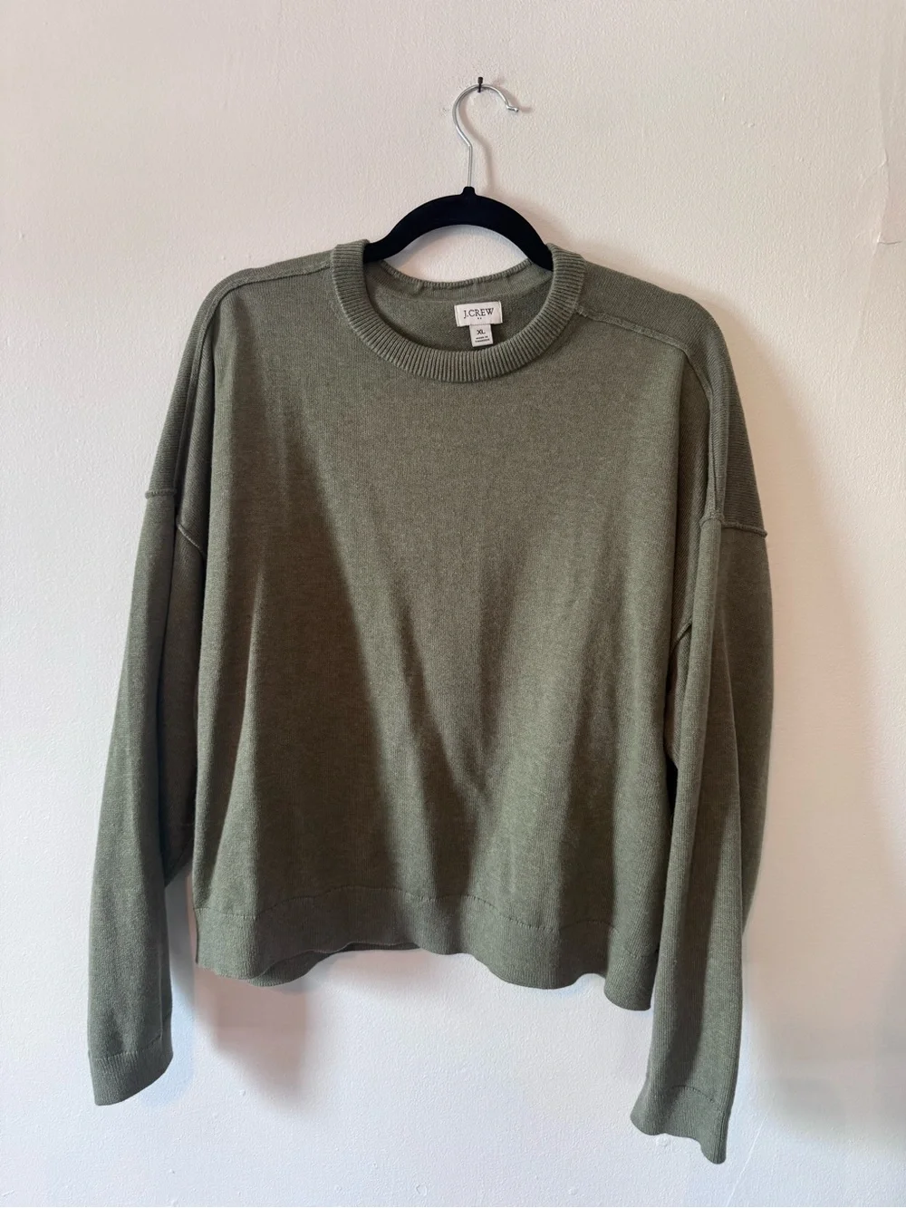 J.Crew Olive Green Relaxed Crewneck Sweater – Women’s XL
